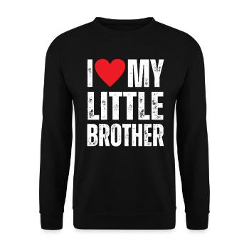 I Love My Little Brother - Unisex Sweatshirt - black - Front - Alina (178cm) & Michal (187cm)