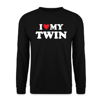 I Love My Twin - Unisex Sweatshirt - black - Front - Alina (178cm) & Michal (187cm)
