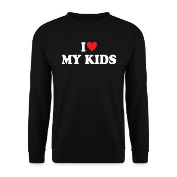 I Love My Kids - Unisex Sweatshirt - black - Front - Alina (178cm) & Michal (187cm)