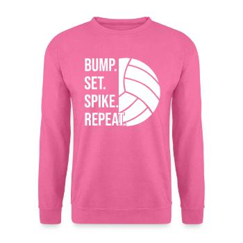 Bump Set Spike Repeat Volleyball - Unisex Pullover - Pink - Vorne