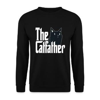 Cat Dad The Catfather Crazy Cat Father Kitty Daddy - Unisex Sweatshirt - black - Front - Alina (178cm) & Michal (187cm)