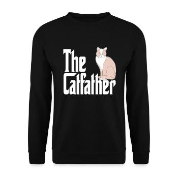 Cat Dad The Catfather Crazy Cat Father Kitty Daddy - Unisex Sweatshirt - black - Front - Alina (178cm) & Michal (187cm)