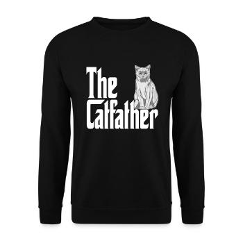 Cat Dad The Catfather Crazy Cat Father Kitty Daddy - Unisex Sweatshirt - black - Front - Alina (178cm) & Michal (187cm)