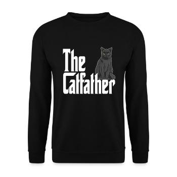 Cat Dad The Catfather Crazy Cat Father Kitty Daddy - Unisex Sweatshirt - black - Front - Alina (178cm) & Michal (187cm)