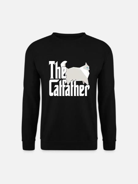 Cat Dad The Catfather Crazy Cat Father Kitty Daddy - Unisex Pullover - Schwarz