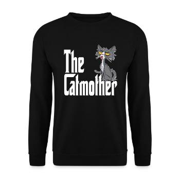 Maman chat La mère chat folle Chat Mère Kitty Maman - Sweat-shirt Unisexe - noir - Devant - Alina (178cm) & Michal (187cm)