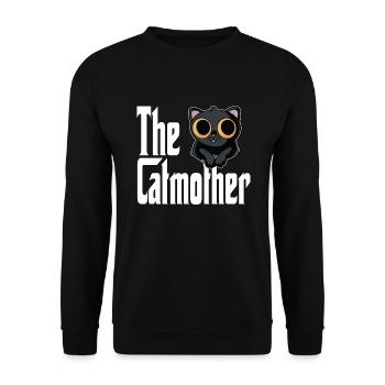 Maman chat La mère chat folle Chat Mère Kitty Maman - Sweat-shirt Unisexe - noir - Devant - Alina (178cm) & Michal (187cm)