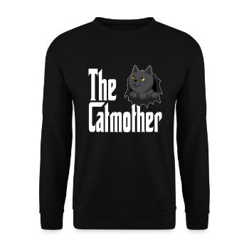 Maman chat La mère chat folle Chat Mère Kitty Maman - Sweat-shirt Unisexe - noir - Devant - Alina (178cm) & Michal (187cm)