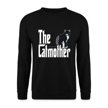 Maman chat La mère chat folle Chat Mère Kitty Maman - Sweat-shirt Unisexe - noir - Devant - Alina (178cm) & Michal (187cm)