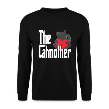 Maman chat La mère chat folle Chat Mère Kitty Maman - Sweat-shirt Unisexe - noir - Devant - Alina (178cm) & Michal (187cm)