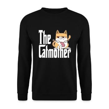 Maman chat La mère chat folle Chat Mère Kitty Maman - Sweat-shirt Unisexe - noir - Devant - Alina (178cm) & Michal (187cm)