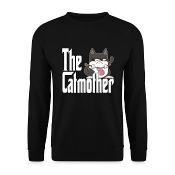 Maman chat La mère chat folle Chat Mère Kitty Maman - Sweat-shirt Unisexe - noir - Devant - Alina (178cm) & Michal (187cm)