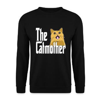 Maman chat La mère chat folle Chat Mère Kitty Maman - Sweat-shirt Unisexe - noir - Devant - Alina (178cm) & Michal (187cm)