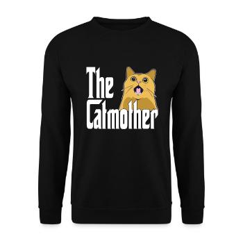 Maman chat La mère chat folle Chat Mère Kitty Maman - Sweat-shirt Unisexe - noir - Devant - Alina (178cm) & Michal (187cm)