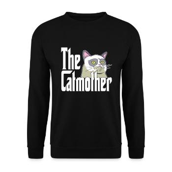 Maman chat La mère chat folle Chat Mère Kitty Maman - Sweat-shirt Unisexe - noir - Devant - Alina (178cm) & Michal (187cm)