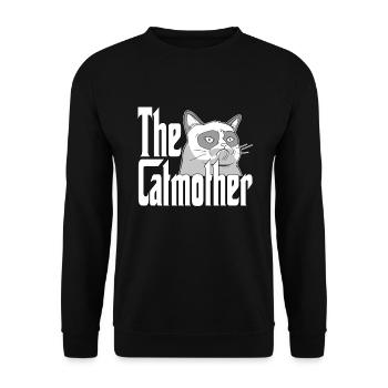 Maman chat La mère chat folle Chat Mère Kitty Maman - Sweat-shirt Unisexe - noir - Devant - Alina (178cm) & Michal (187cm)
