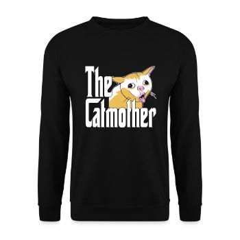 Maman chat La mère chat folle Chat Mère Kitty Maman - Sweat-shirt Unisexe - noir - Devant - Alina (178cm) & Michal (187cm)