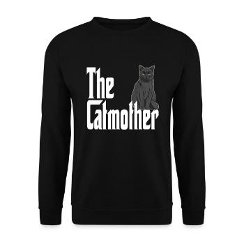 Maman chat La mère chat folle Chat Mère Kitty Maman - Sweat-shirt Unisexe - noir - Devant - Alina (178cm) & Michal (187cm)