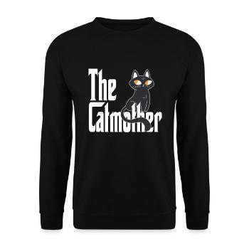 Maman chat La mère chat folle Chat Mère Kitty Maman - Sweat-shirt Unisexe - noir - Devant - Alina (178cm) & Michal (187cm)