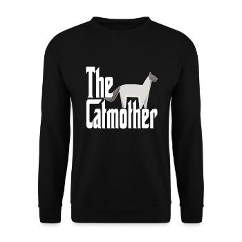 Maman chat La mère chat folle Chat Mère Kitty Maman - Sweat-shirt Unisexe - noir - Devant - Alina (178cm) & Michal (187cm)
