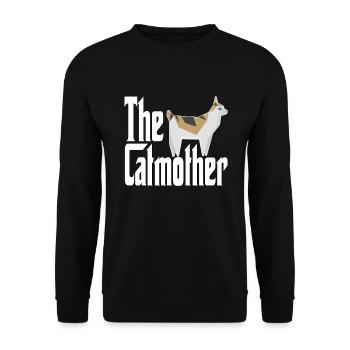 Maman chat La mère chat folle Chat Mère Kitty Maman - Sweat-shirt Unisexe - noir - Devant - Alina (178cm) & Michal (187cm)
