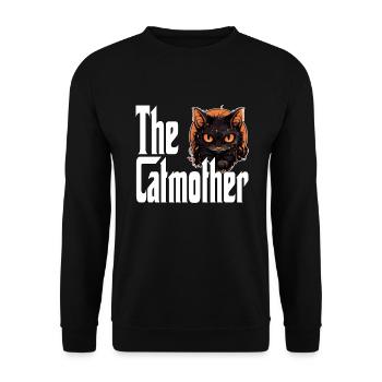 Maman chat La mère chat folle Chat Mère Kitty Maman - Sweat-shirt Unisexe - noir - Devant - Alina (178cm) & Michal (187cm)