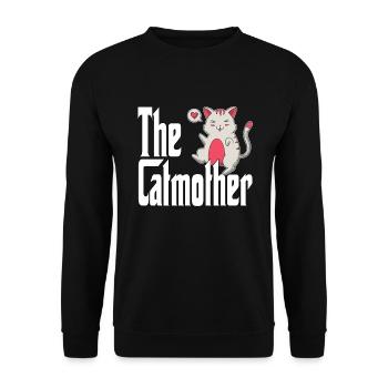 Maman chat La mère chat folle Chat Mère Kitty Maman - Sweat-shirt Unisexe - noir - Devant - Alina (178cm) & Michal (187cm)