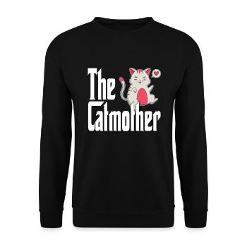 Maman chat La mère chat folle Chat Mère Kitty Maman - Sweat-shirt Unisexe - noir - Devant - Alina (178cm) & Michal (187cm)