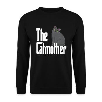 Maman chat La mère chat folle Chat Mère Kitty Maman - Sweat-shirt Unisexe - noir - Devant - Alina (178cm) & Michal (187cm)