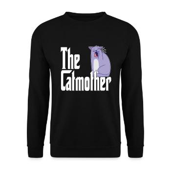 Maman chat La mère chat folle Chat Mère Kitty Maman - Sweat-shirt Unisexe - noir - Devant - Alina (178cm) & Michal (187cm)