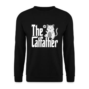 Cat Dad The Catfather Crazy Cat Father Kitty Daddy - Unisex Sweatshirt - black - Front - Alina (178cm) & Michal (187cm)
