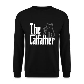 Cat Dad The Catfather Crazy Cat Father Kitty Daddy - Unisex Sweatshirt - black - Front - Alina (178cm) & Michal (187cm)