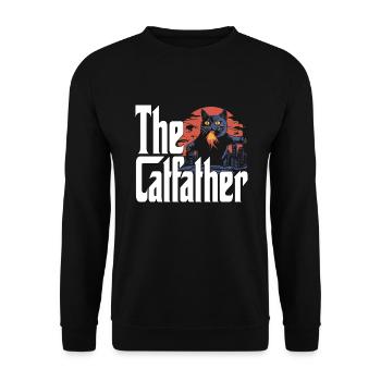 Cat Dad The Catfather Crazy Cat Father Kitty Daddy - Unisex Sweatshirt - black - Front - Alina (178cm) & Michal (187cm)