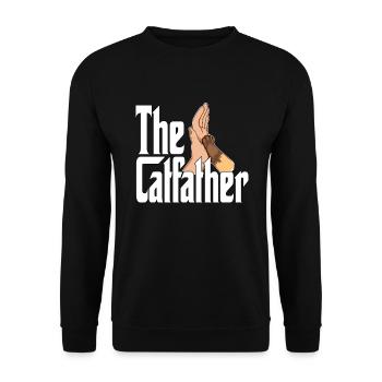 Cat Dad The Catfather Crazy Cat Father Kitty Daddy - Unisex Sweatshirt - black - Front - Alina (178cm) & Michal (187cm)