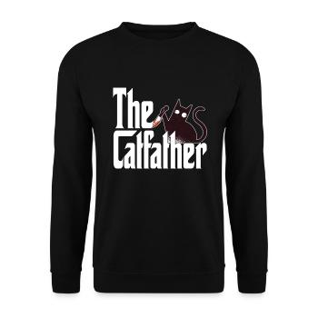 Cat Dad The Catfather Crazy Cat Father Kitty Daddy - Unisex Sweatshirt - black - Front - Alina (178cm) & Michal (187cm)