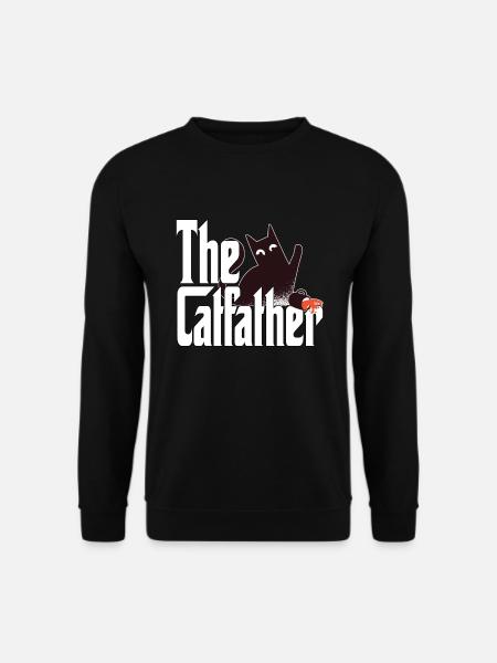 Kat Far Catfather Skør Cat Far Kitty Daddy - Unisex sweater - sort