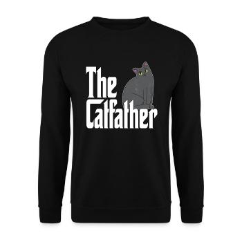 Cat Dad The Catfather Crazy Cat Father Kitty Daddy - Unisex Sweatshirt - black - Front - Alina (178cm) & Michal (187cm)