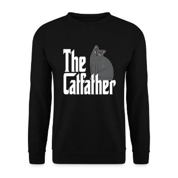 Cat Dad The Catfather Crazy Cat Father Kitty Daddy - Unisex Sweatshirt - black - Front - Alina (178cm) & Michal (187cm)