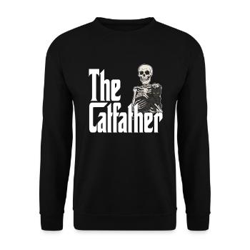 Cat Dad The Catfather Crazy Cat Father Kitty Daddy - Unisex Sweatshirt - black - Front - Alina (178cm) & Michal (187cm)