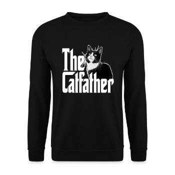 Cat Dad The Catfather Crazy Cat Father Kitty Daddy - Unisex Sweatshirt - black - Front - Alina (178cm) & Michal (187cm)