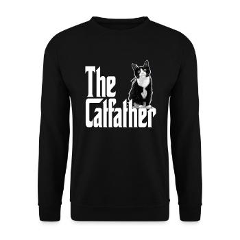 Cat Dad The Catfather Crazy Cat Father Kitty Daddy - Unisex Sweatshirt - black - Front - Alina (178cm) & Michal (187cm)