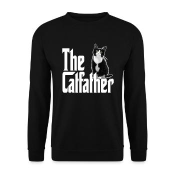 Cat Dad The Catfather Crazy Cat Father Kitty Daddy - Unisex Sweatshirt - black - Front - Alina (178cm) & Michal (187cm)