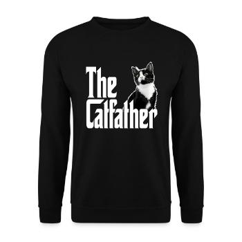 Cat Dad The Catfather Crazy Cat Father Kitty Daddy - Unisex Sweatshirt - black - Front - Alina (178cm) & Michal (187cm)