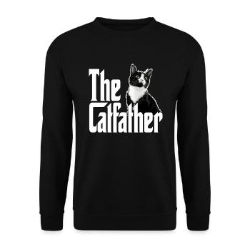 Cat Dad The Catfather Crazy Cat Father Kitty Daddy - Unisex Sweatshirt - black - Front - Alina (178cm) & Michal (187cm)