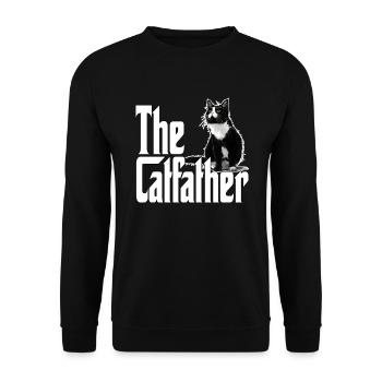 Cat Dad The Catfather Crazy Cat Father Kitty Daddy - Unisex Sweatshirt - black - Front - Alina (178cm) & Michal (187cm)