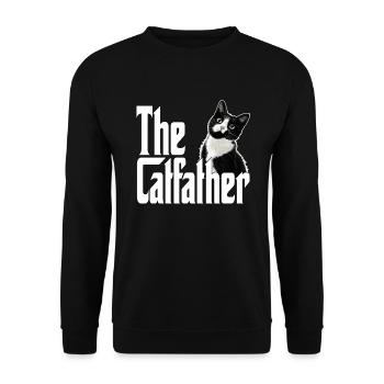 Cat Dad The Catfather Crazy Cat Father Kitty Daddy - Unisex Sweatshirt - black - Front - Alina (178cm) & Michal (187cm)