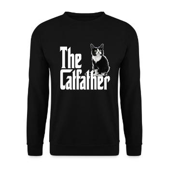 Cat Dad The Catfather Crazy Cat Father Kitty Daddy - Unisex Sweatshirt - black - Front - Alina (178cm) & Michal (187cm)