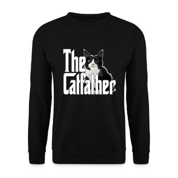 Cat Dad The Catfather Crazy Cat Father Kitty Daddy - Unisex Sweatshirt - black - Front - Alina (178cm) & Michal (187cm)