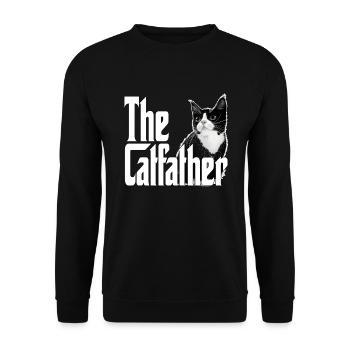 Cat Father The Catfather Crazy Cat Dad Dad - Unisex Sweatshirt - black - Front - Alina (178cm) & Michal (187cm)