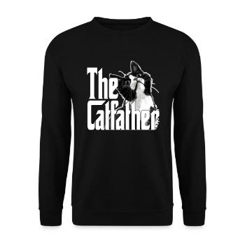 Cat Father The Catfather Crazy Cat Dad Dad - Unisex Sweatshirt - black - Front - Alina (178cm) & Michal (187cm)